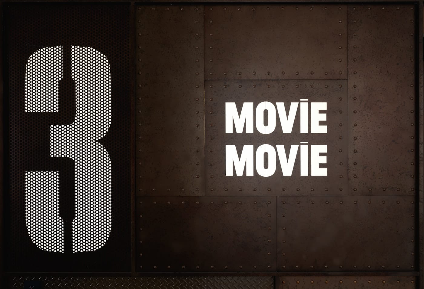 a sign that says movie movie on it